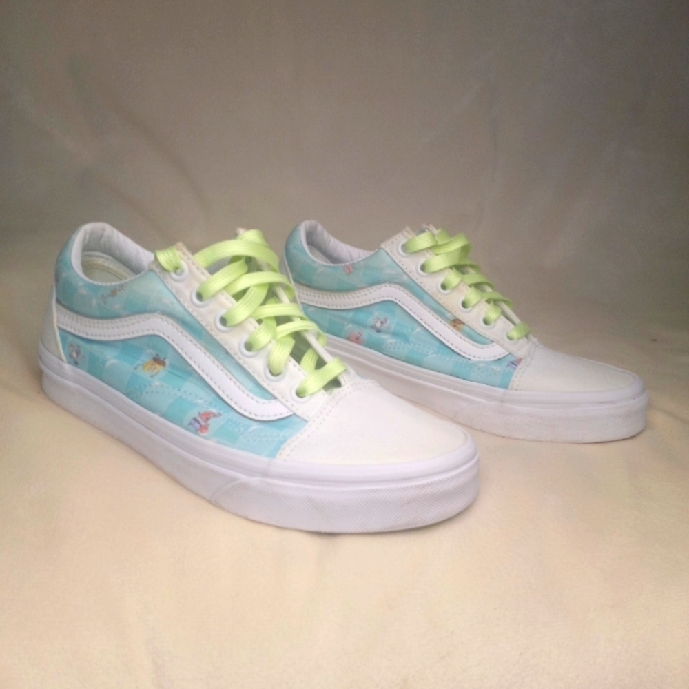 Vans Spongebob Squarepants Old Skool w Characters On Classic Blue Checker Print